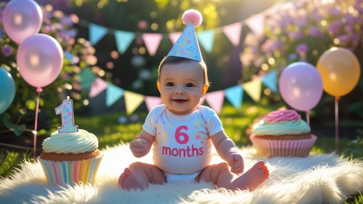 image show baby celeberate the half birthday