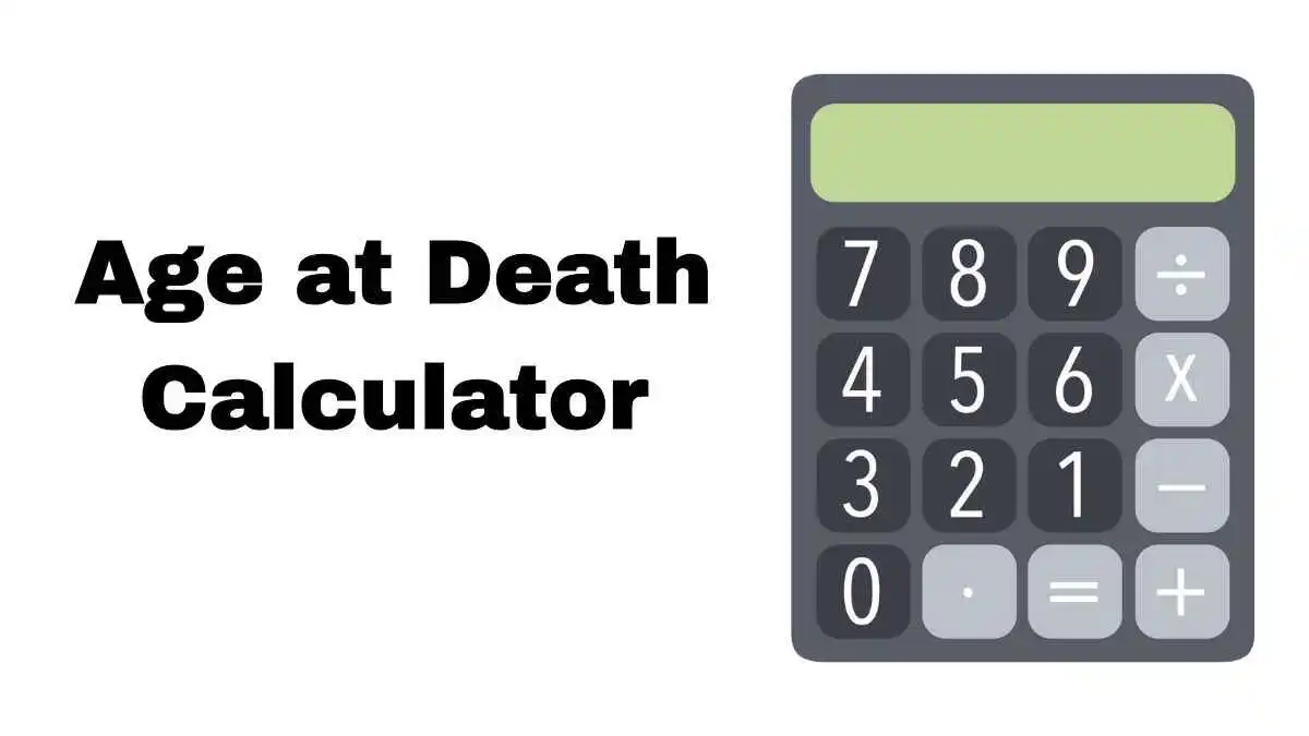 A calculator with the label "Age at Death Calculator," designed to help users estimate their potential lifespan.